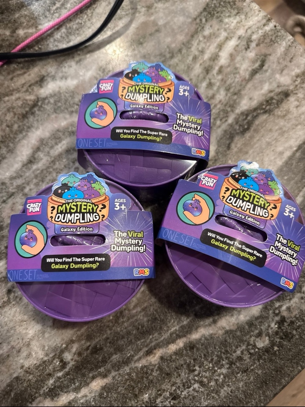 THREE unopened Galaxy RMS dumplings